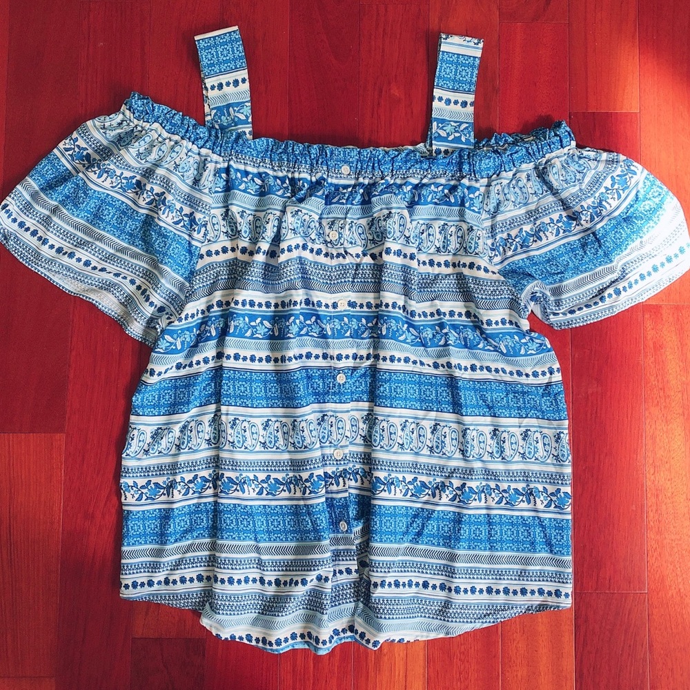 3/$15 women within cold shoulders top blue 22/24